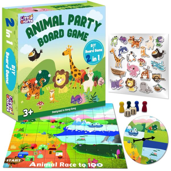 Little Crafts - Animal Party Board Game 動物賽跑桌遊 + 動物說故事 + DIY (3 IN 1桌遊組合)